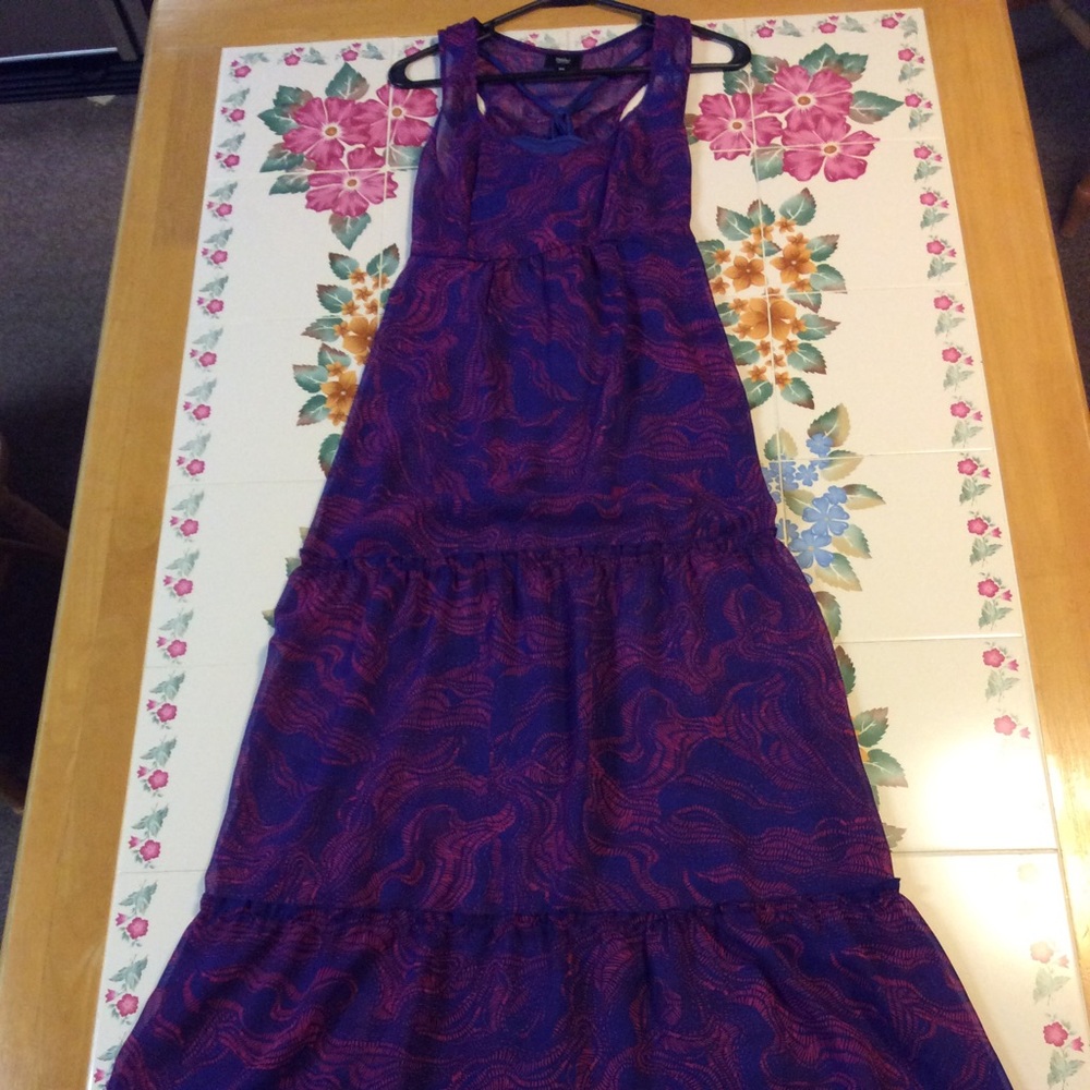 Navy and pink maxi dress